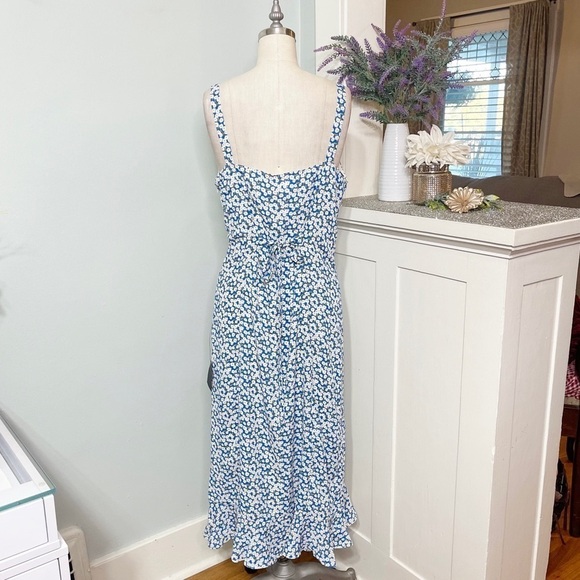 Lulu’s Darling Daisy Blue Floral Midi Dress Size Large Nwt - Picture 6 of 11